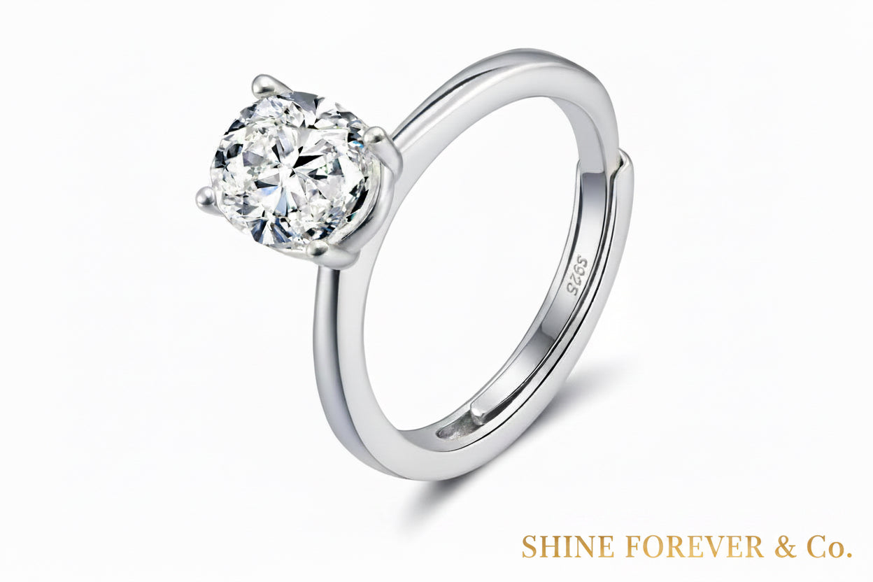 12,00Ct Oval Labmade Diamond Set Rhodium Plated