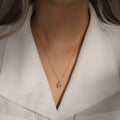 1ct Oval Labmade Diamond Necklace 14K Gold plated Sterling Silver