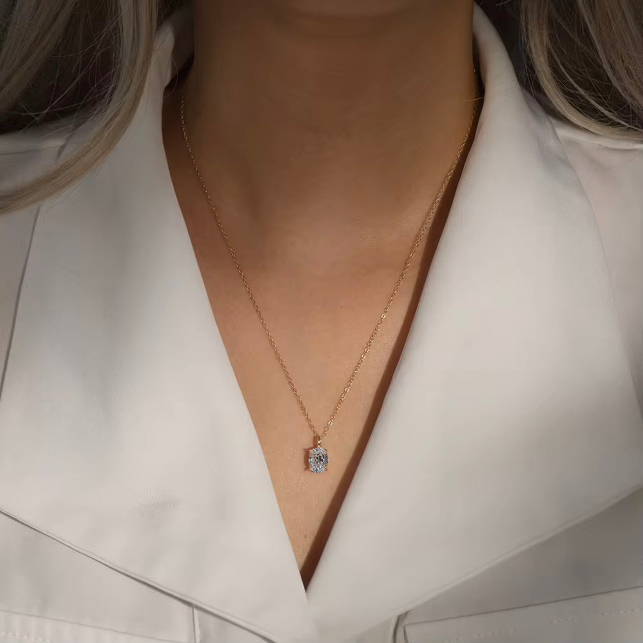 12,00Ct Oval Labmade Diamond Set Rhodium Plated