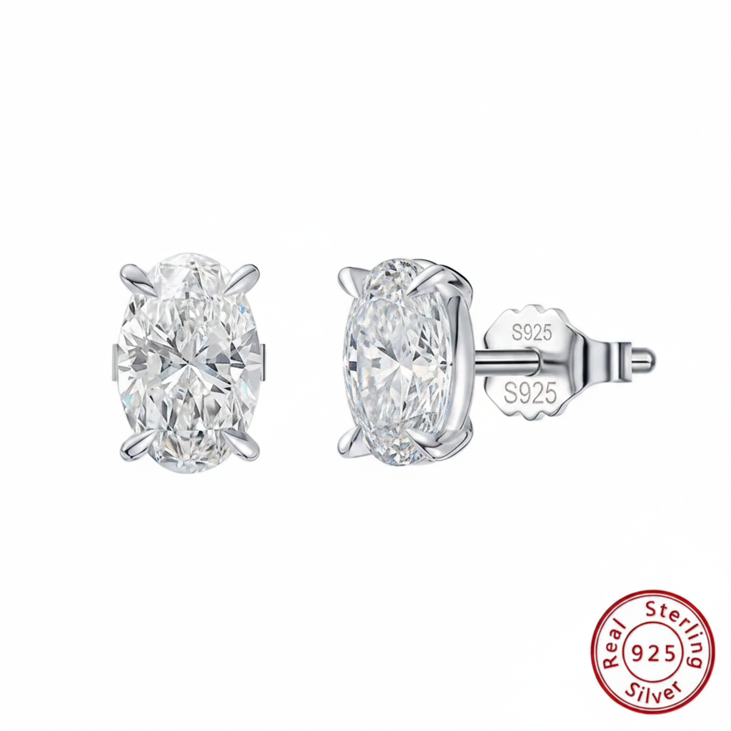 12,00Ct Oval Labmade Diamond Set Rhodium Plated