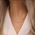 1ct Round Labmade Diamond Necklace 14K Gold plated Sterling Silver