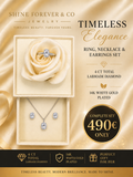 Set 4ct Oval Labmade Diamond in Rhodium plated Silver
